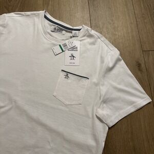 Penguin By Munsingwear Men's Short Sleeve Pocket Logo Tee White Size Large NEW